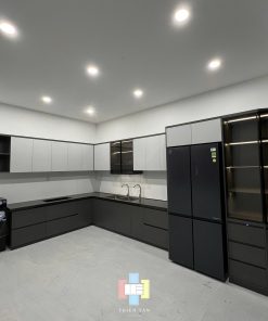 Tủ bếp nhựa - cánh gỗ MDF chống ẩm - TBN007